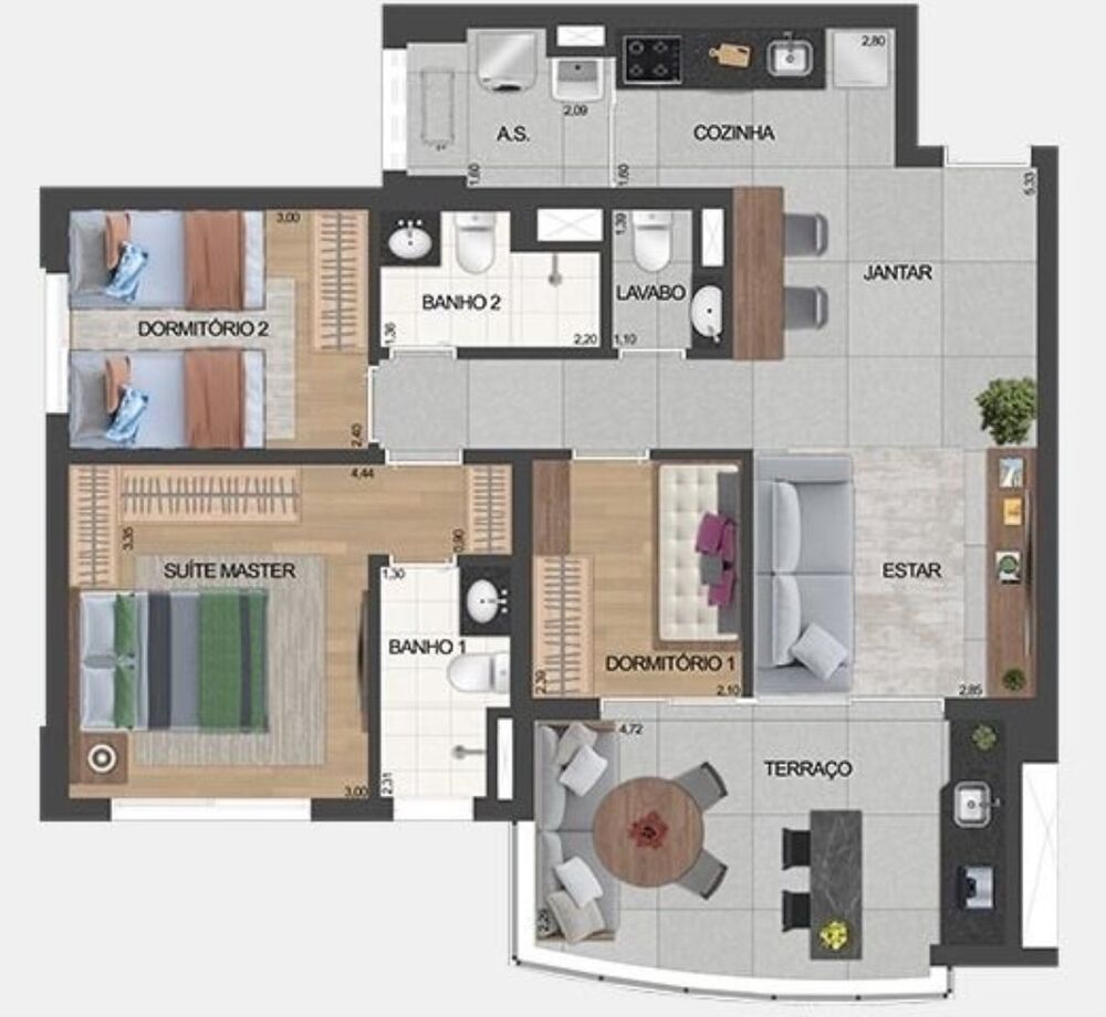 Apartamento, 1 quarto, 48 m² - Foto 4