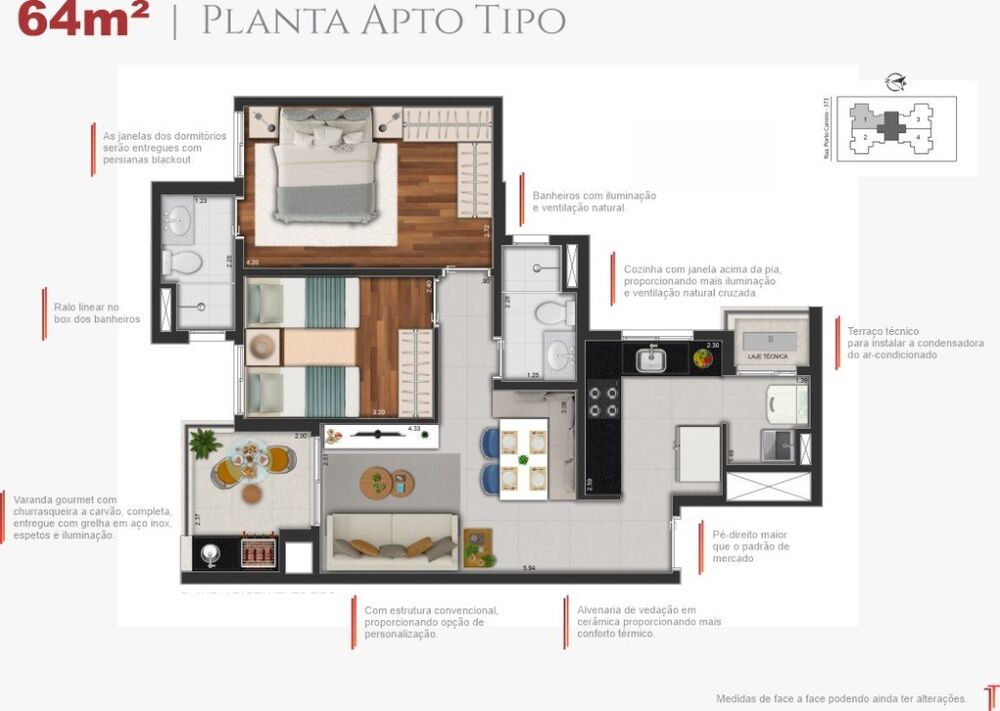 Apartamento, 2 quartos, 64 m² - Foto 4