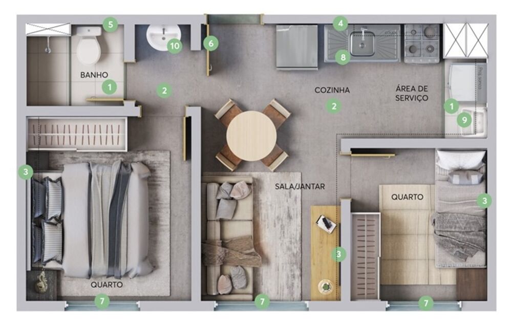 Apartamento, 2 quartos, 35 m² - Foto 11