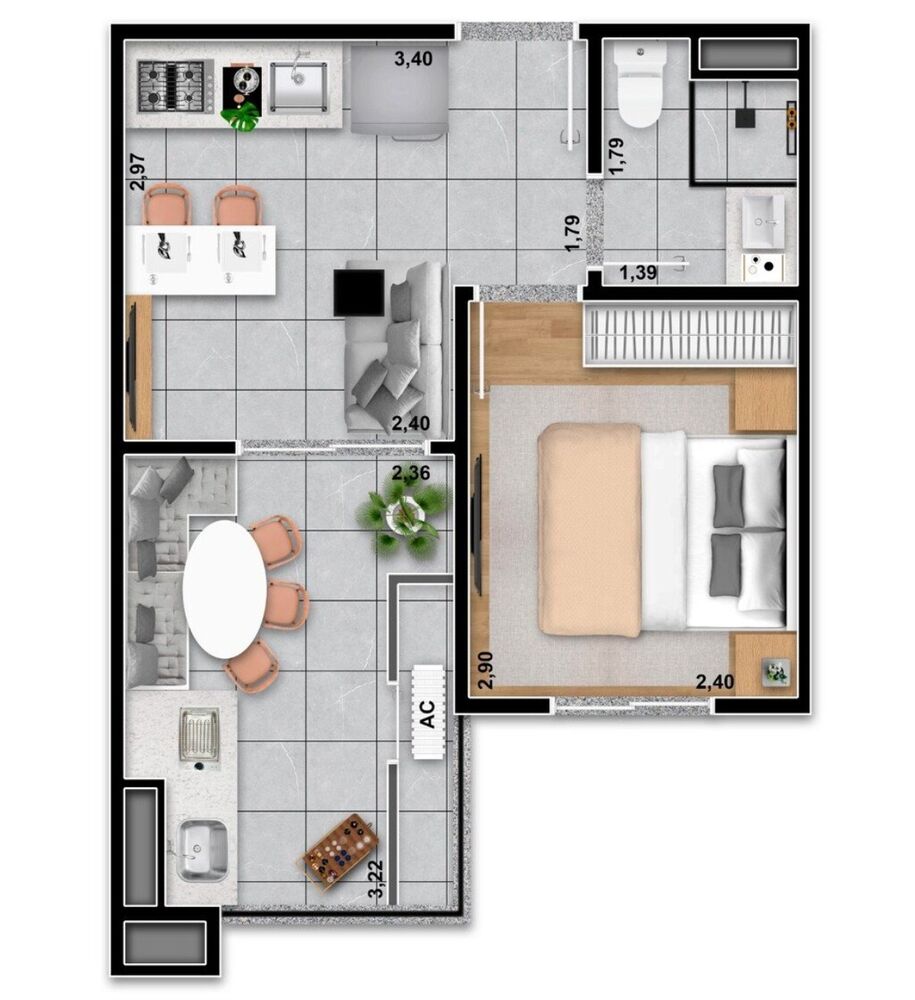 Apartamento, 1 quarto, 33 m² - Foto 11
