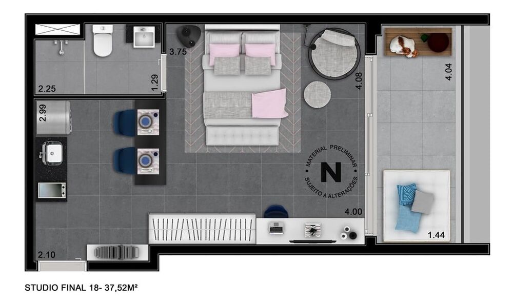 Apartamento, 1 quarto, 20 m² - Foto 8