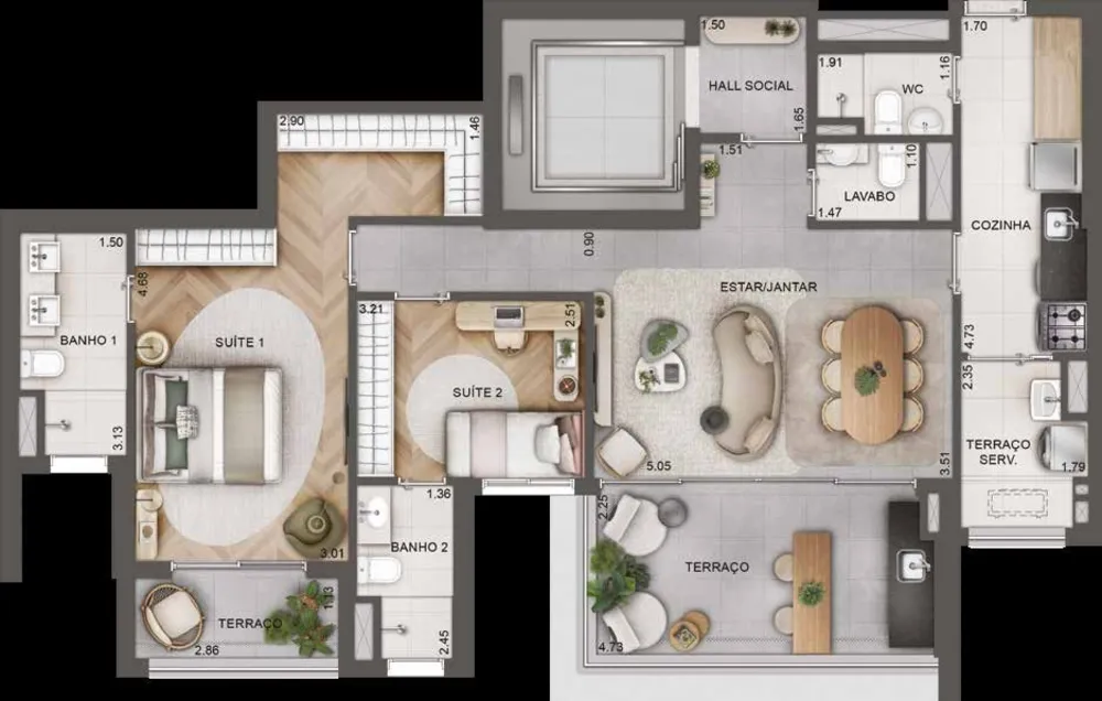 Apartamento, 3 quartos, 164 m² - Foto 3