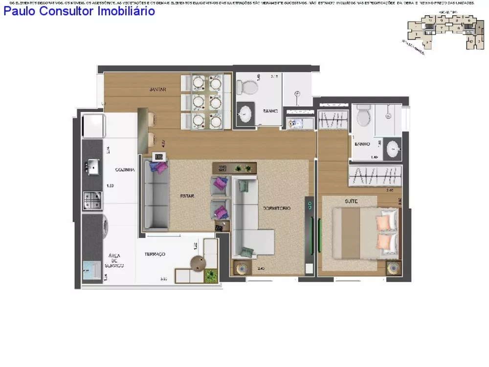 Apartamento à venda com 2 quartos, 54m² - Foto 3