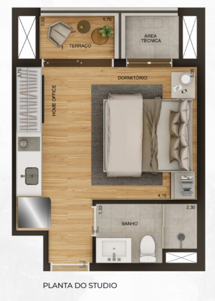 Apartamento à venda com 1 quarto, 25m² - Foto 4