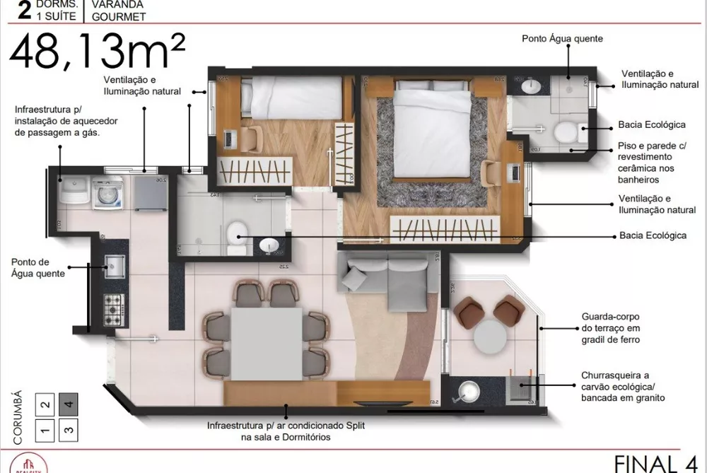 Apartamento, 2 quartos, 48 m² - Foto 7