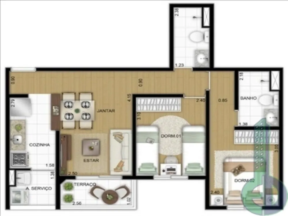 Apartamento, 2 quartos, 53 m² - Foto 4