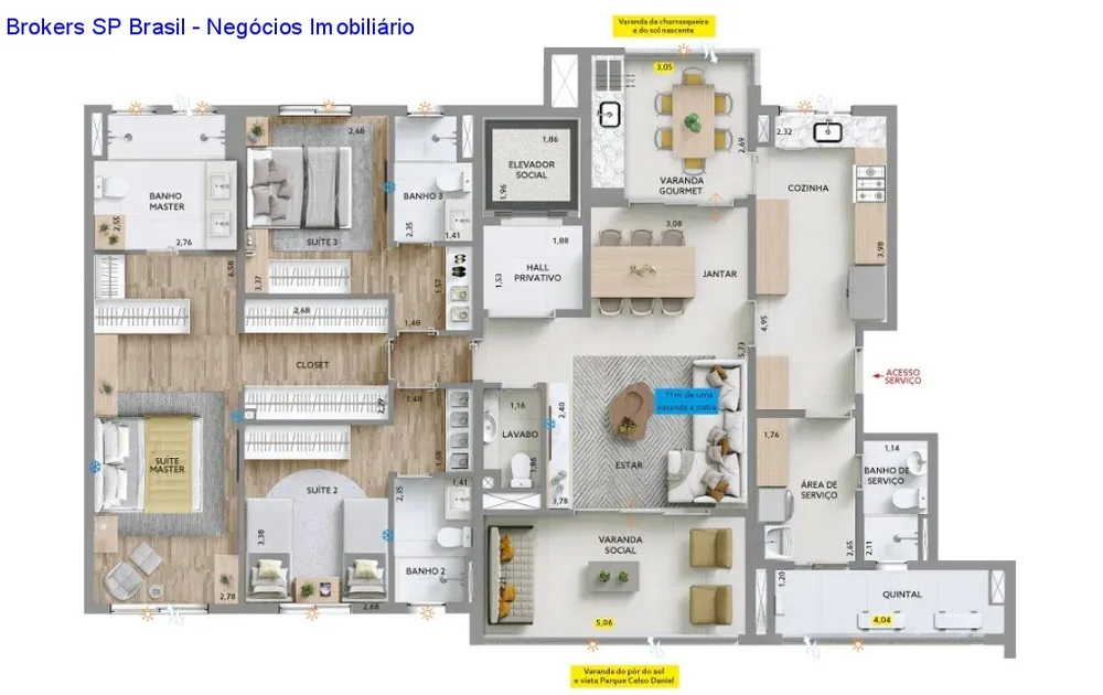 Apartamento, 3 quartos, 165 m² - Foto 1
