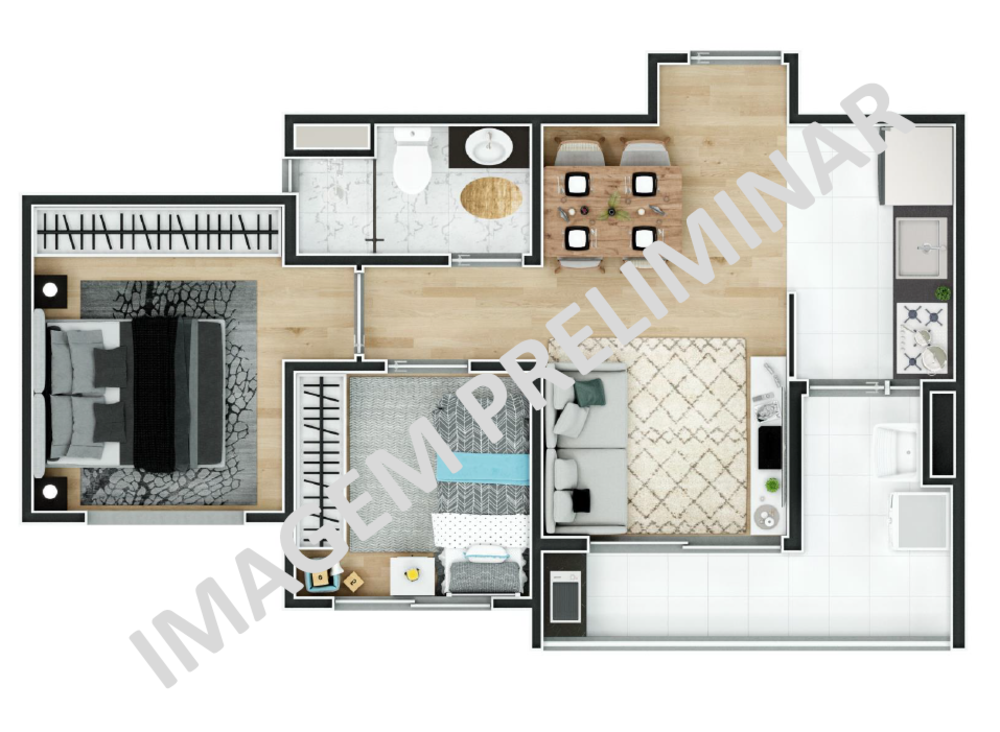 Apartamento, 2 quartos, 37 m² - Foto 2
