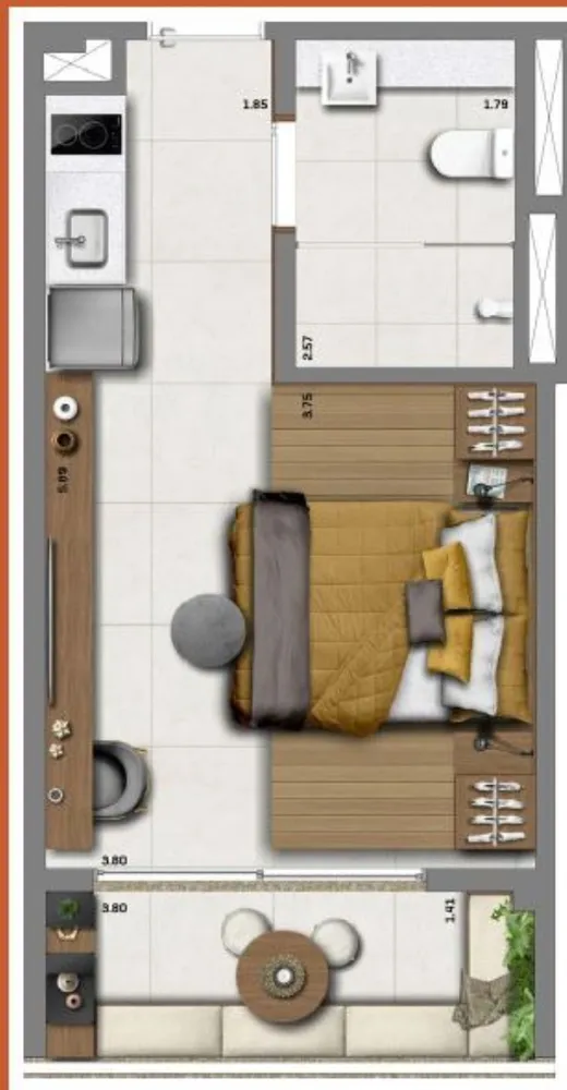 Kitnet-Studio, 34 m² - Foto 12