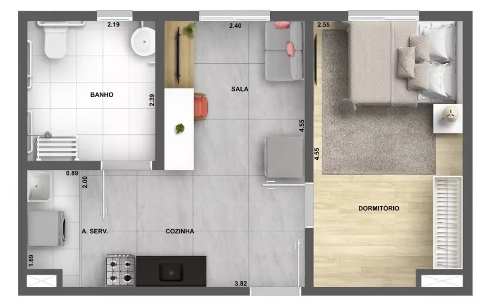 Apartamento, 2 quartos, 36 m² - Foto 6