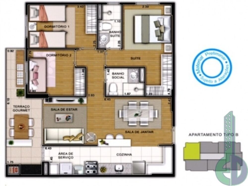 Apartamento, 3 quartos, 76 m² - Foto 4