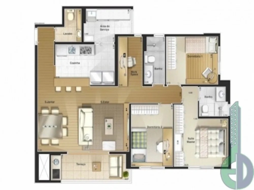 Apartamento, 3 quartos, 125 m² - Foto 3