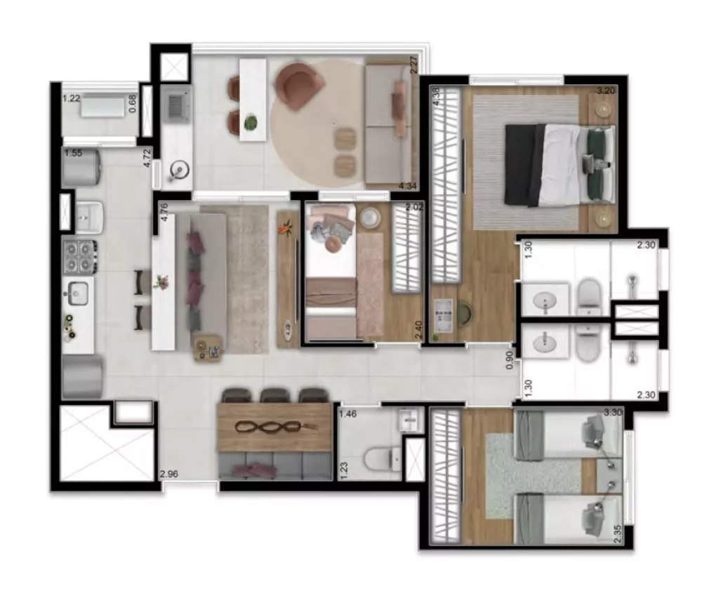 Apartamento, 3 quartos, 152 m² - Foto 6