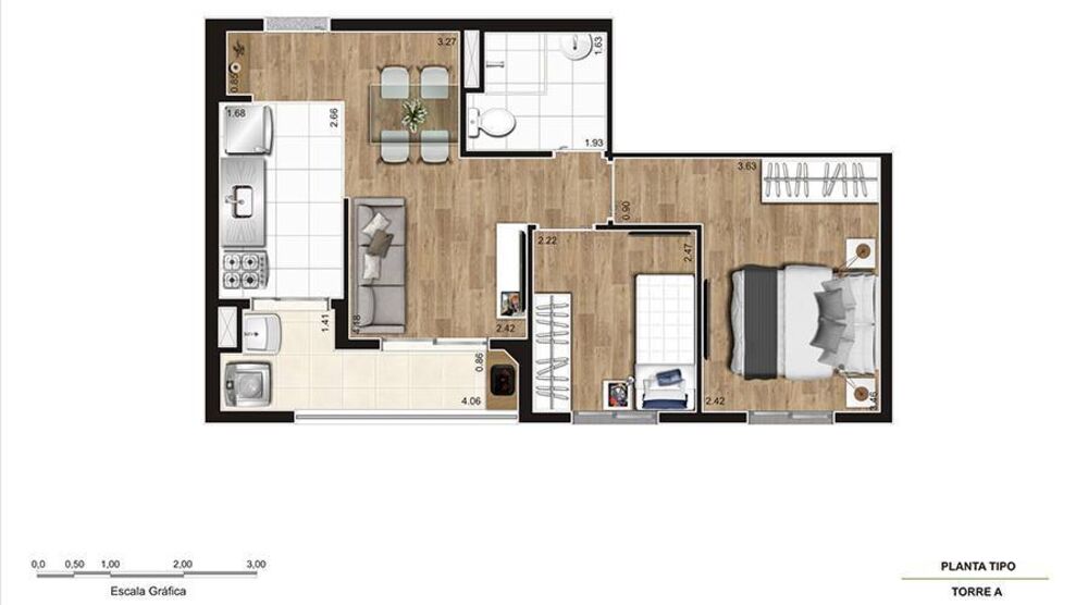 Apartamento, 2 quartos, 41 m² - Foto 1