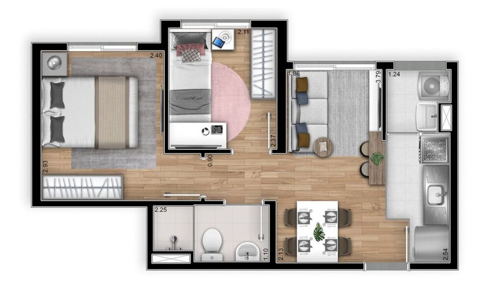 Apartamento, 2 quartos, 34 m² - Foto 2