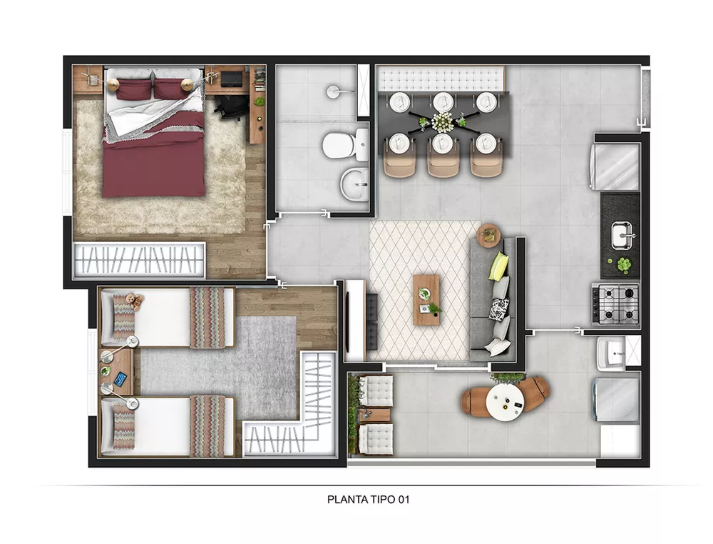 Apartamento, 2 quartos, 70 m² - Foto 1