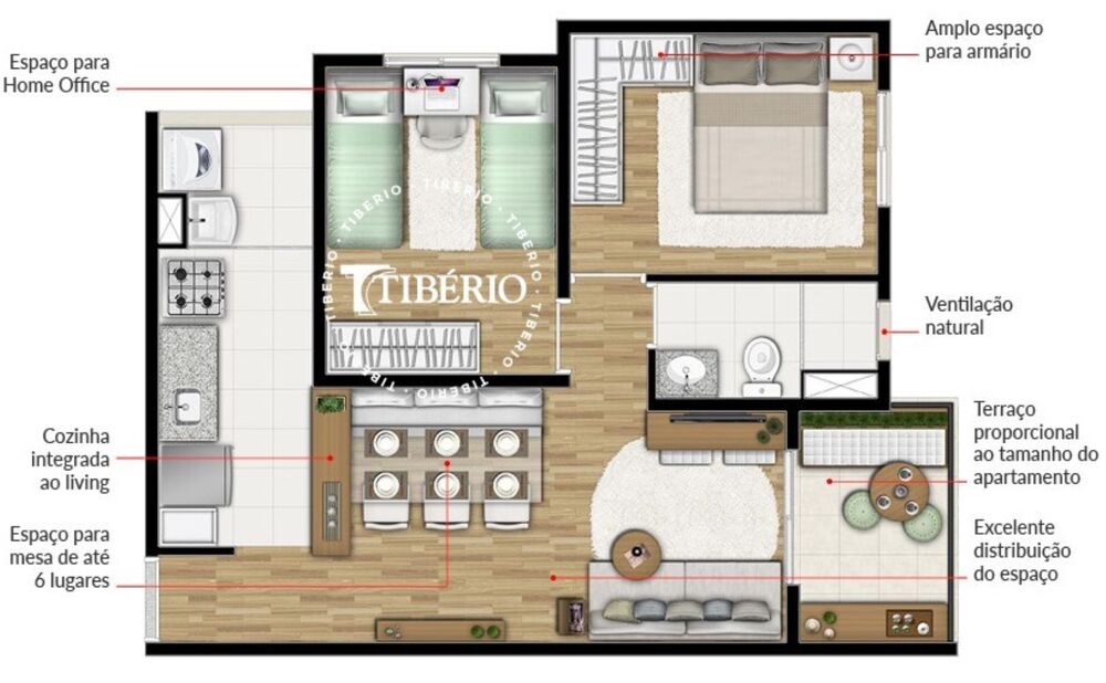 Apartamento, 2 quartos, 50 m² - Foto 2