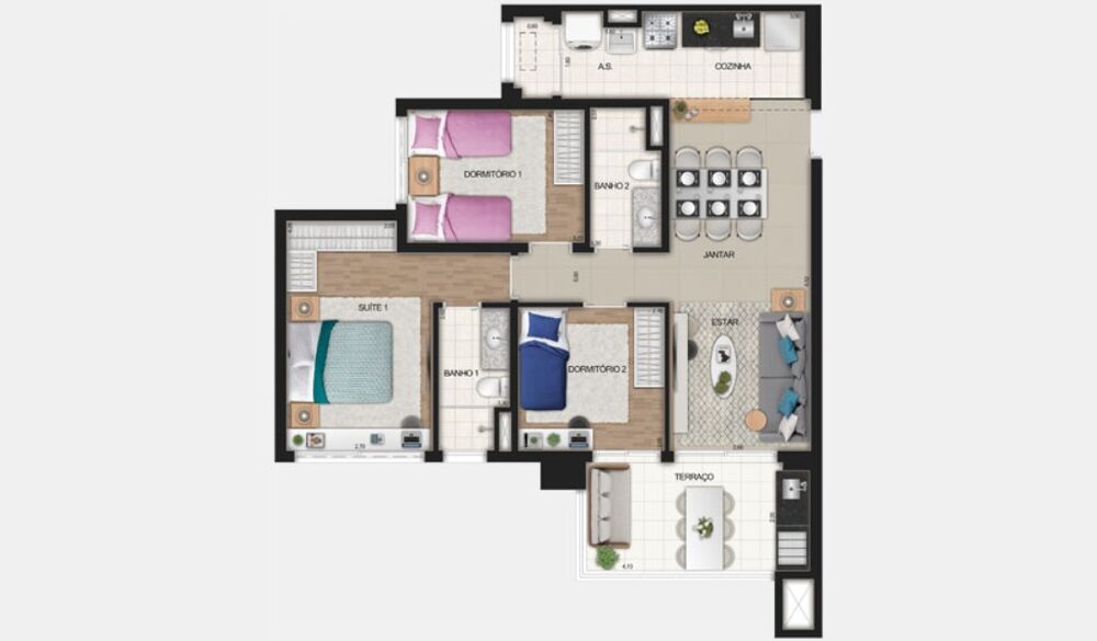 Apartamento, 2 quartos, 91 m² - Foto 1