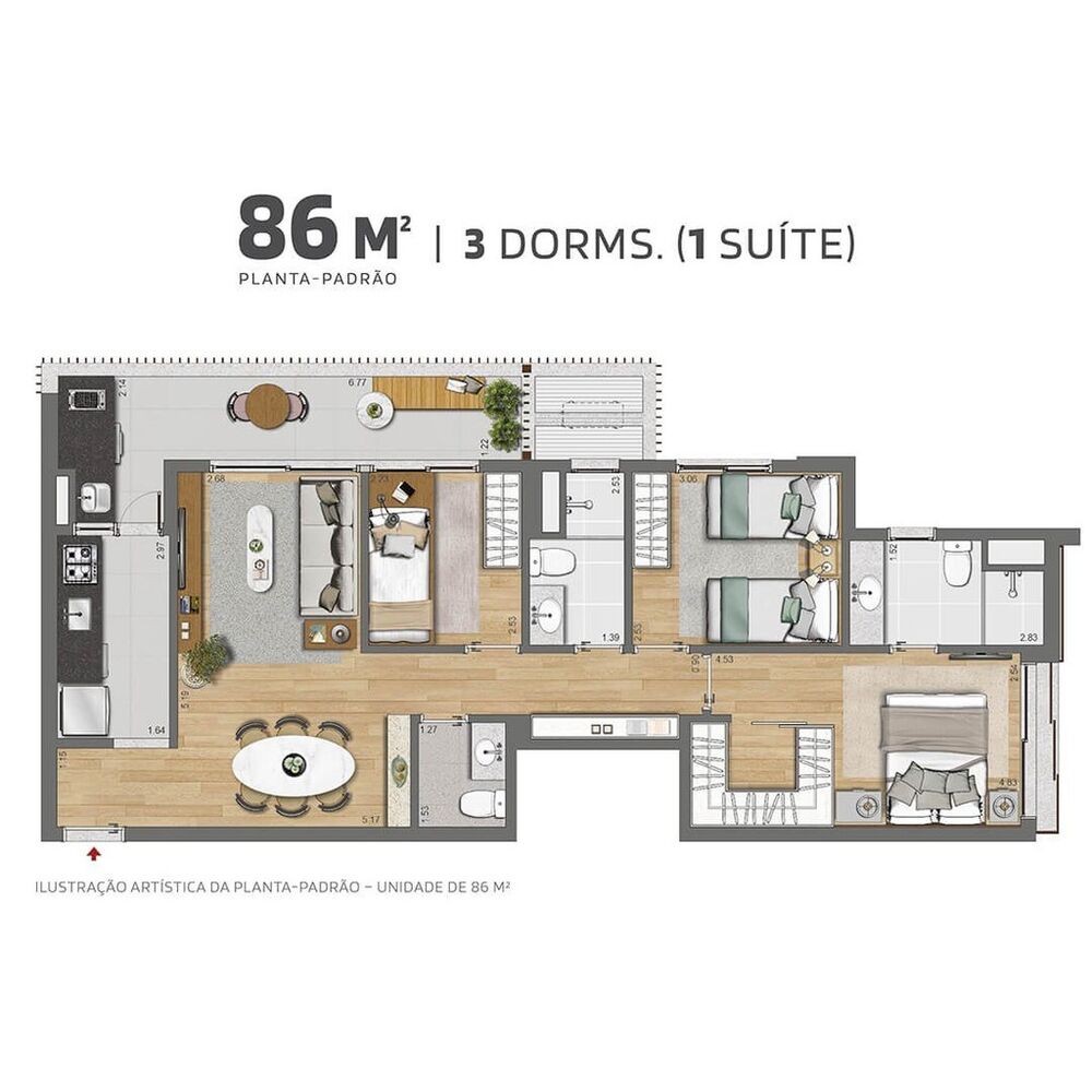 Apartamento, 2 quartos, 68 m² - Foto 4