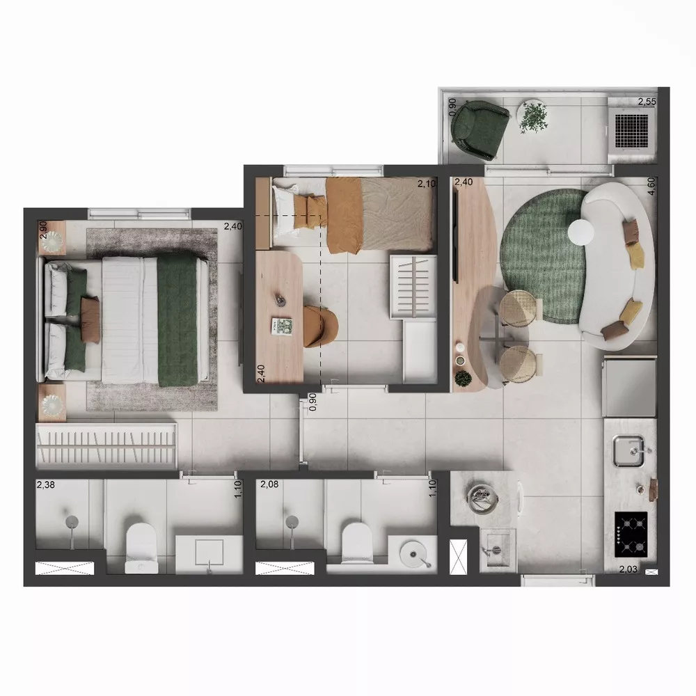 Apartamento, 2 quartos, 34 m² - Foto 11