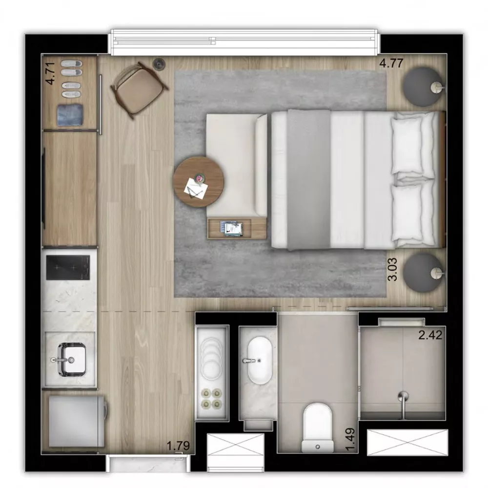 Apartamento, 1 quarto, 25 m² - Foto 7