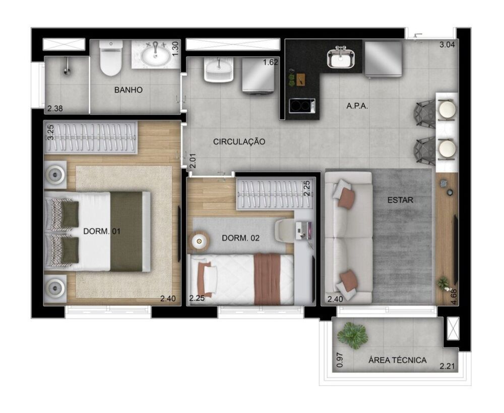 Apartamento, 2 quartos, 40 m² - Foto 8