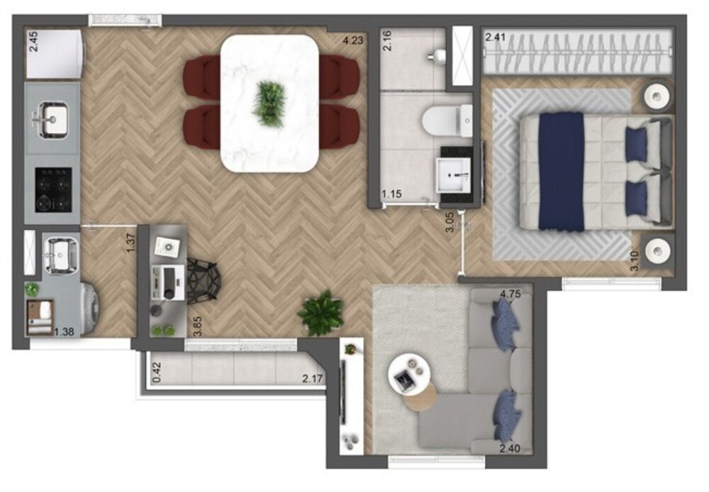 Apartamento, 2 quartos, 37 m² - Foto 8