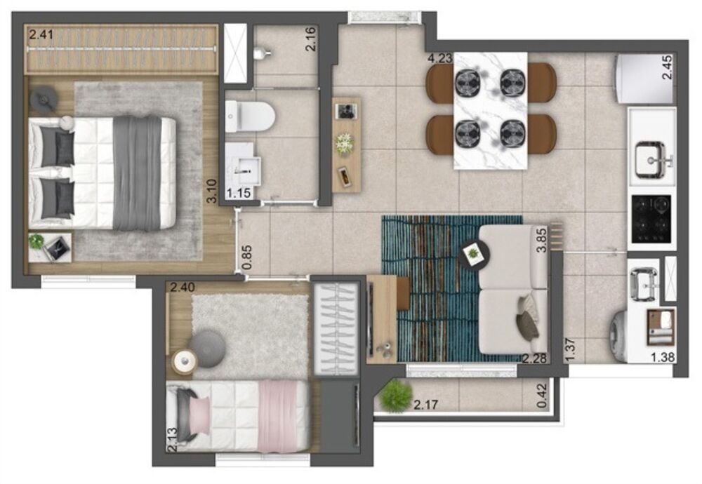 Apartamento, 2 quartos, 37 m² - Foto 4