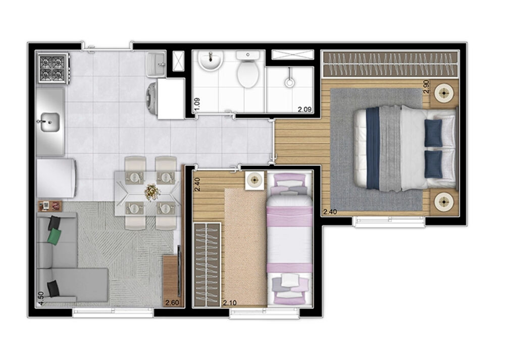 Apartamento, 2 quartos, 32 m² - Foto 3