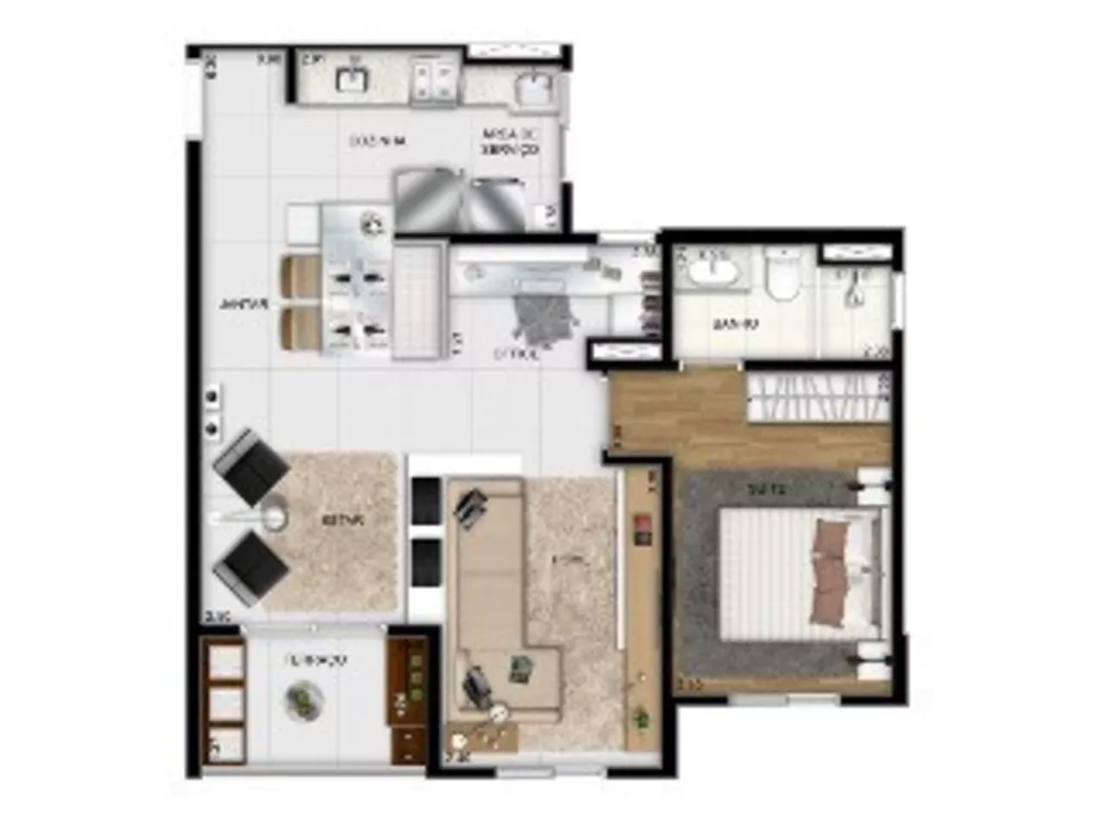 Apartamento à venda com 1 quarto, 42m² - Foto 3