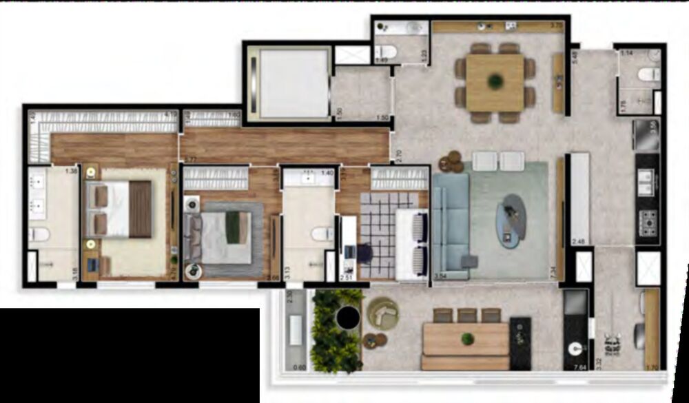 Apartamento, 3 quartos, 184 m² - Foto 1