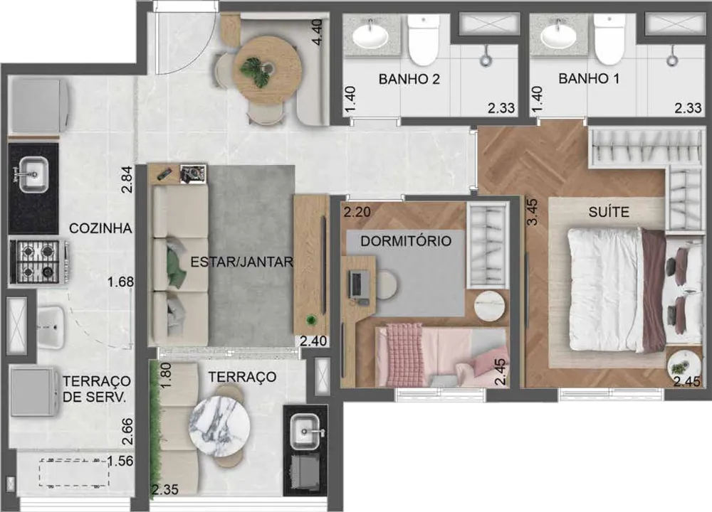 Apartamento, 1 quarto, 32 m² - Foto 8