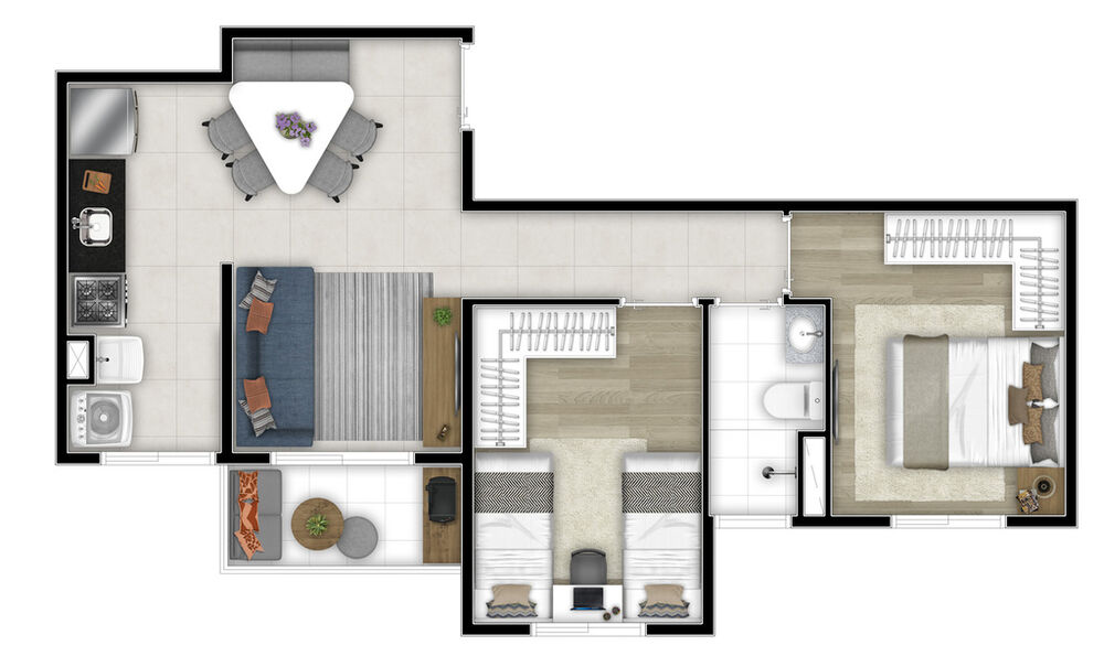 Apartamento, 2 quartos, 47 m² - Foto 2