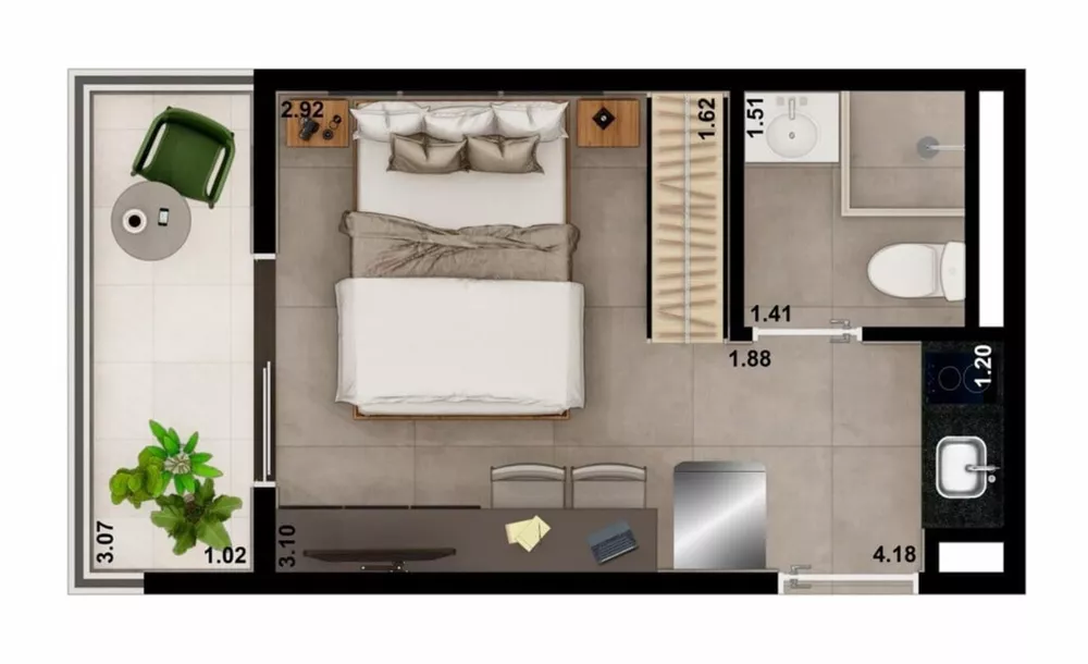 Apartamento, 1 quarto, 27 m² - Foto 8