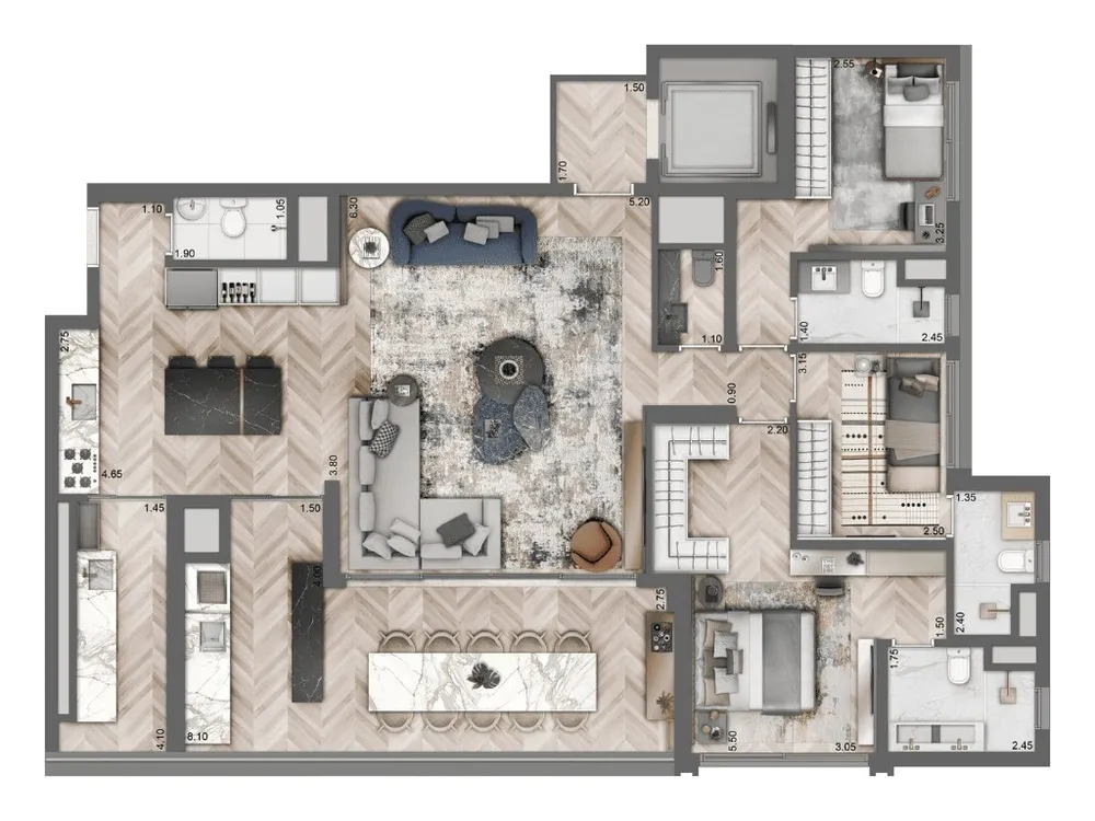 Apartamento, 3 quartos, 158 m² - Foto 2