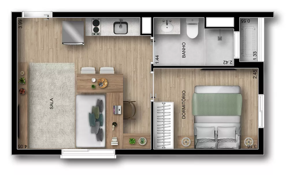 Apartamento, 1 quarto, 47 m² - Foto 9