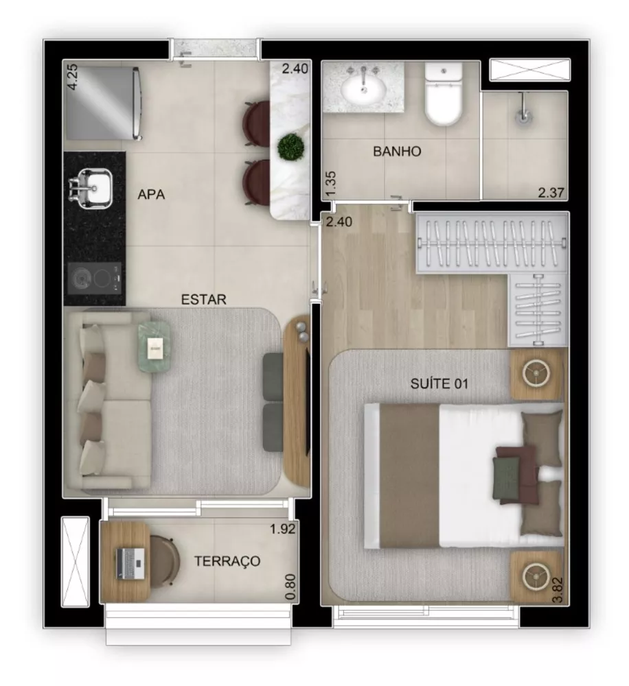Apartamento, 2 quartos, 45 m² - Foto 7