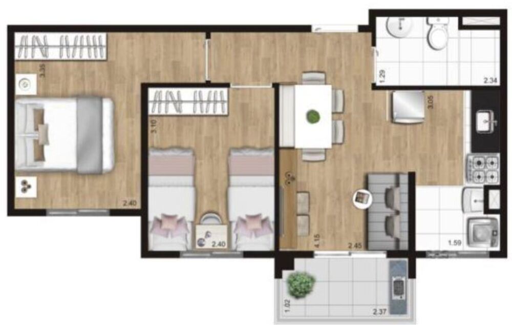 Apartamento, 2 quartos, 44 m² - Foto 7