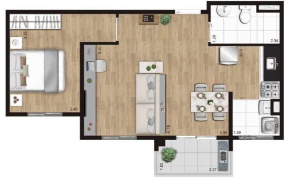 Apartamento, 2 quartos, 44 m² - Foto 3