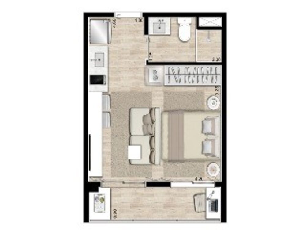 Apartamento, 1 quarto, 25 m² - Foto 1