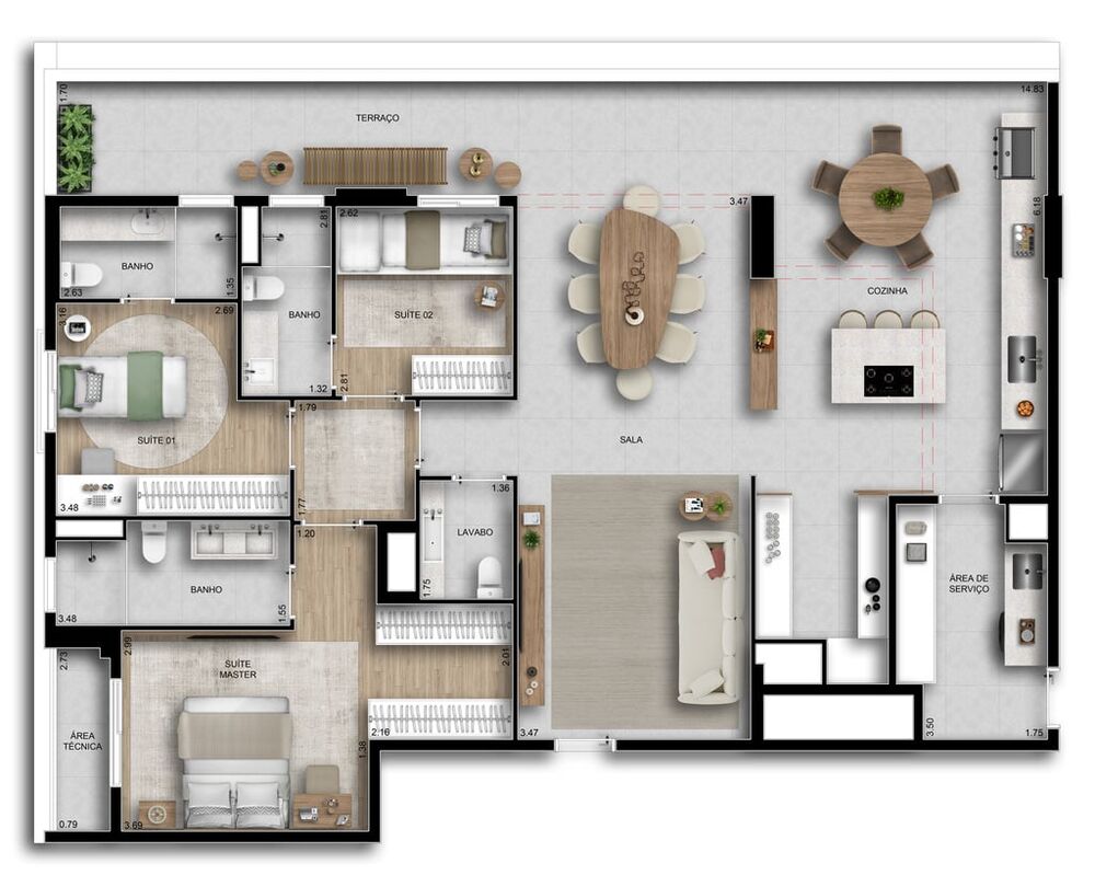 Apartamento à venda com 3 quartos, 150m² - Foto 4