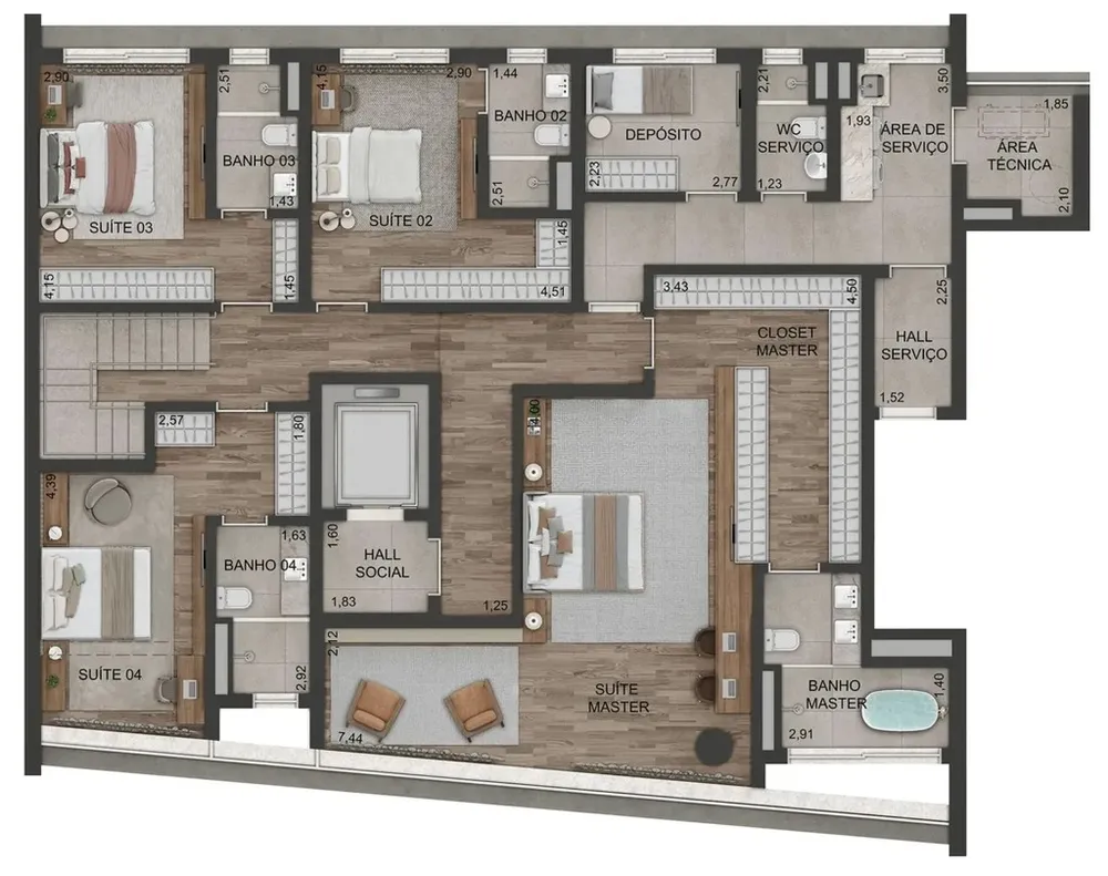 Apartamento, 4 quartos, 244 m² - Foto 7