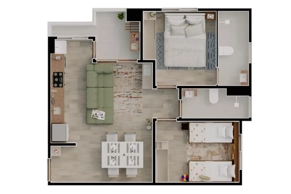 Apartamento, 2 quartos, 54 m² - Foto 7