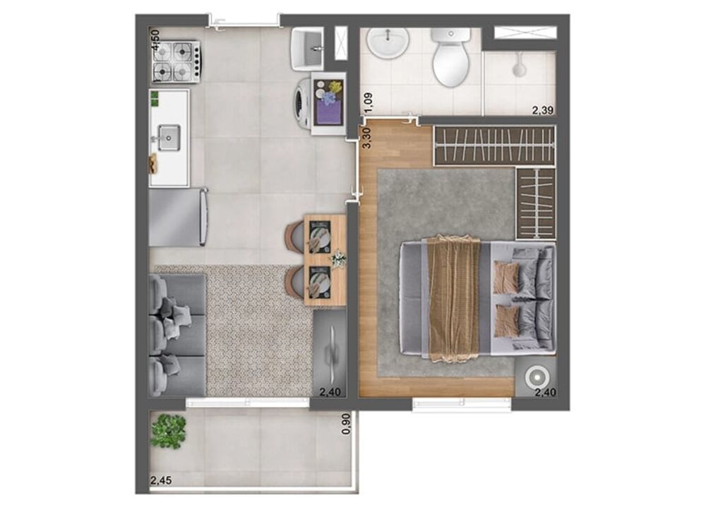 Apartamento, 2 quartos, 35 m² - Foto 7