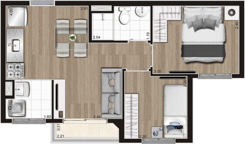 Apartamento, 2 quartos, 37 m² - Foto 7