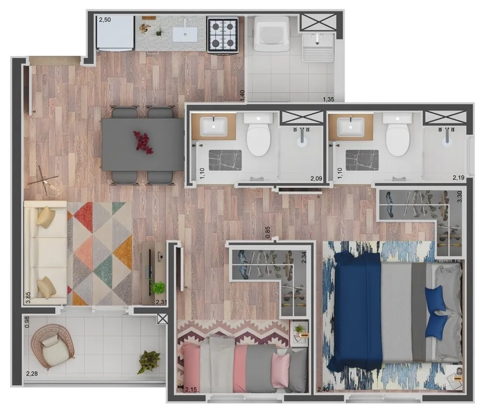 Apartamento, 2 quartos, 40 m² - Foto 12