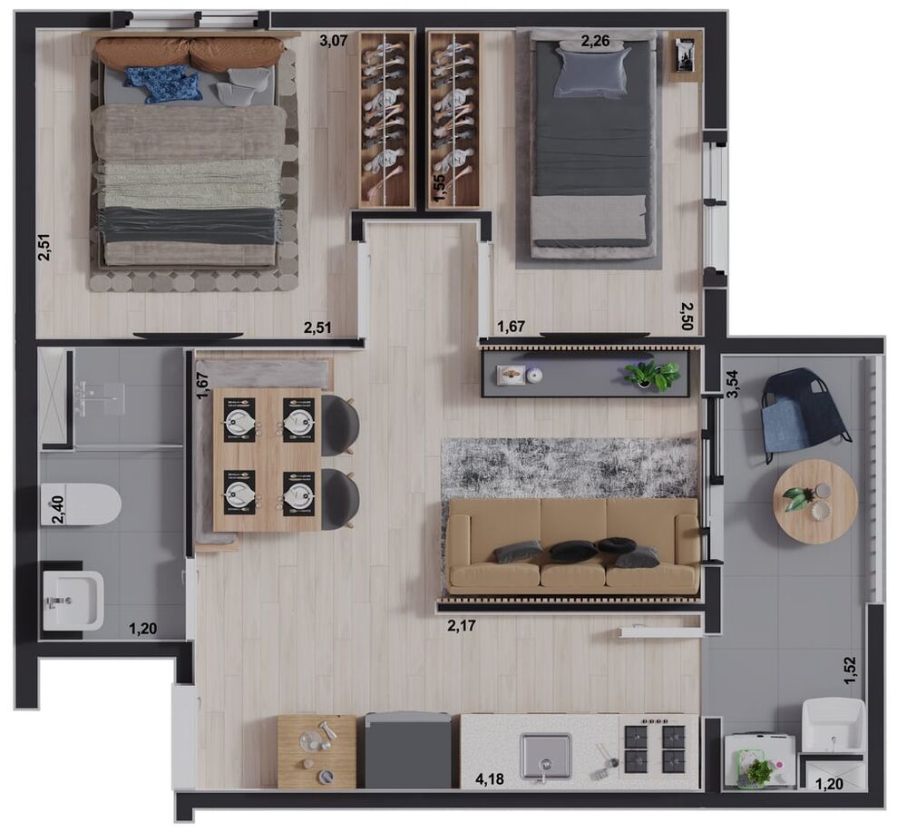 Apartamento, 2 quartos, 40 m² - Foto 5