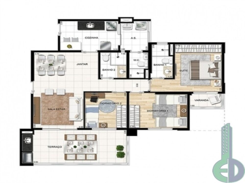 Cobertura, 3 quartos, 198 m² - Foto 4