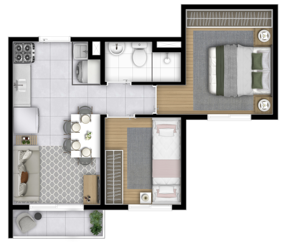 Apartamento, 2 quartos, 34 m² - Foto 13