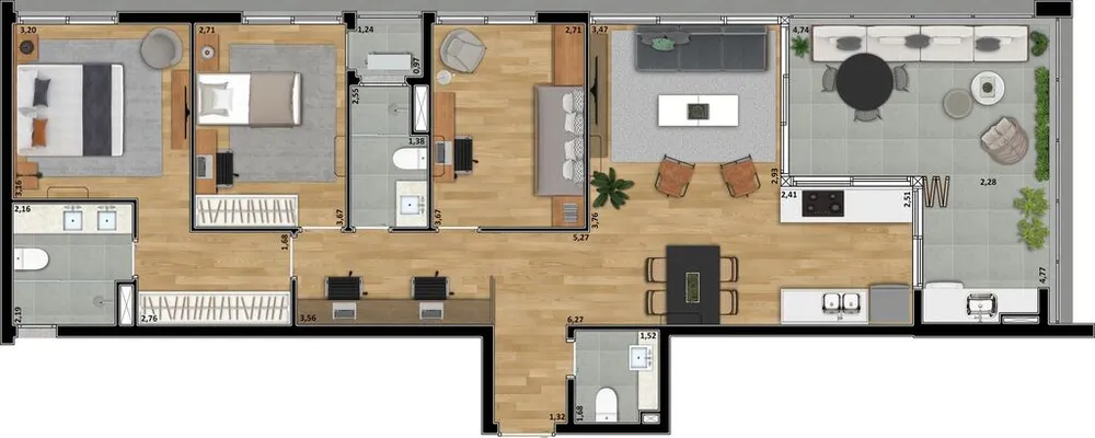 Apartamento, 3 quartos, 111 m² - Foto 9